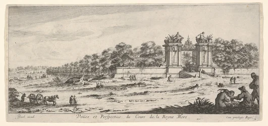 Widok na bramę rezydencji Królowej Matki, z cyklu Widoki i nowe..., ca. 1644.