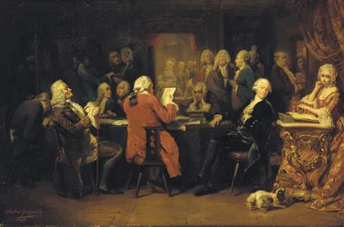 Voltaire w czytelni w Procope