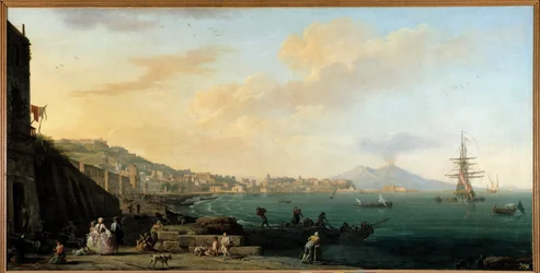 Zatoka Neapolitańska z obrazem Vesuve autorstwa Josepha Verneta (1714-1789)