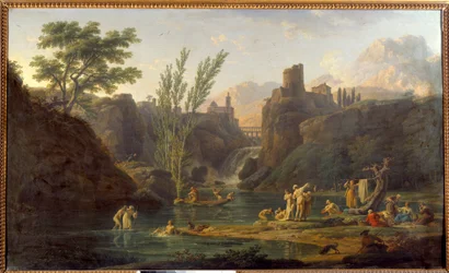 Poranek, Kąpiący się Obraz Josepha Verneta (1714-1789) 1772 Nd. 0,98x1,62 m²