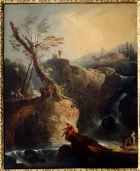 Wodospad Malarstwo Josepha Verneta (1714-1789) 1773 Nd. 0,75x0,6 m Rouen, Muzeum Sztuk Pięknych.
