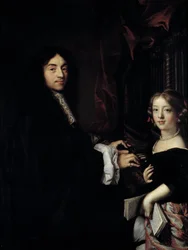 Portret organisty Charlesa Couperina (1638-1679) z córką malarza Obraz Claude