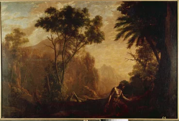 Pejzaż ze św. Onufrego (olej na płótnie, ok. 1638)
