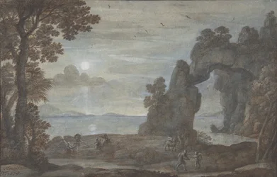 Widok na wybrzeże z Perseuszem i pochodzeniem koralowca, 1674.