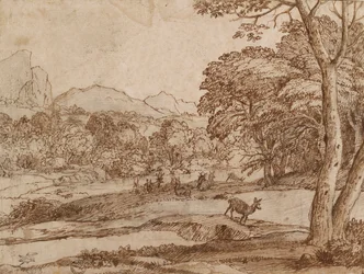 Krajobraz ze stadem jeleni, 1666