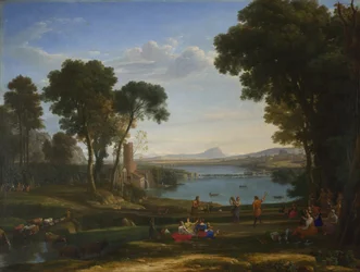 Pejzaż z zaślubinami Izaaka i Rebeki, 1648