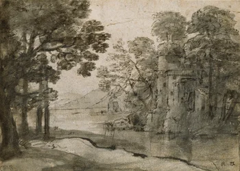 Młyn wodny wśród drzew, c1635-1638