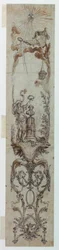Rysunek, projekty malowanych paneli z Fortuną i Jacquesem Neckerem, 1788-90