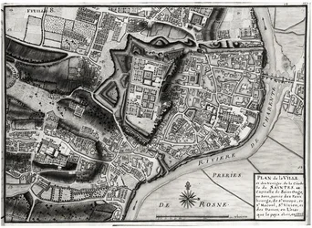 Atlas 131 F, fol. 8: Mapa Saintes, stolicy Saintonge, z Receuil des Plans de Saintonge, 1716