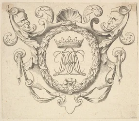 Monogram z koroną.