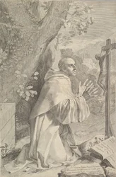 Św. Bernard klęczący przed krucyfiksem, ca. 1655.