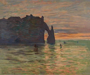 Zachód słońca w Etretat