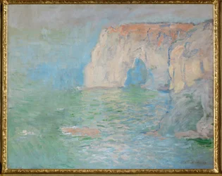 Etretat: Manneporte, odbicia na wodzie (olej na płótnie)