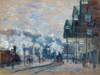 Gare Saint-Lazare, widok zewnętrzny, 1877.