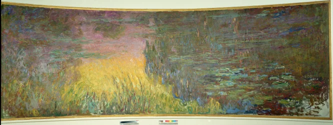 Nenufary, zachodzące słońce, 1914-1926. Dyptyk, każda część 2 x 3 m. Paryż. Muzeum Orangerie