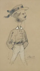 Mężczyzna w kapeluszu wioślarskim, 1857