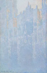 Katedra w Rouen, portal, poranna mgła