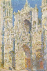 Katedra w Rouen, fasada zachodnia, światło słoneczne