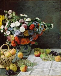 Martwa natura z kwiatami i owocami, 1869