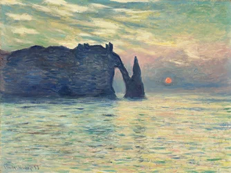 Klif, Etretat, Sunset par Monet, Claude (1840-1926)