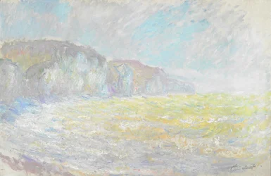 Klify Pourville, wzburzone morze