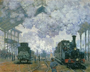 Gare Saint-Lazare: przyjazd pociągu, 1877