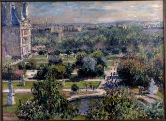 View over the Tuileries gardens in Paris