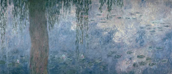 Lilie wodne: Poranek z płaczącą wierzbą, 1914-18 (prawa część)