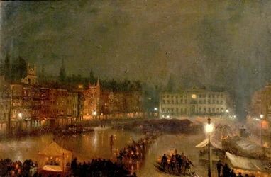 Tatuaż z latarką przedstawiający karabiny Robin Hooda, Nottingham Market Place, 1896 r