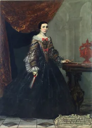 Portrait of Teresa Francisca Mudarra y Herrera - Obraz Claudio Coello (1642-1693), około 1690, 210x145,5 cm - Portret Teresa Francisca Mudarra y Herrera, olej na płótnie Claudio Coello - Museo de Bellas Artes de Bilbao