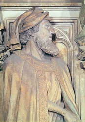 Studnia Mojżesza, fragment Daniela z sześciokątnego piedestału, kamień 1395-1404