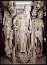 Studnia Mojżesza, detal Izajasza z sześciokątnego cokołu, 1395-1404 kamień