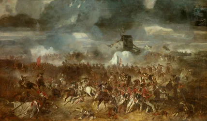 Wojna napoleońska: „Widok bitwy pod Waterloo 18/06/1815”. Obraz Clémenta Auguste