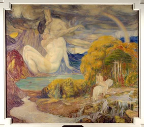 Radioaktywność, magnetyzm Malarstwo Helene Dufau (1869-1939) XX-wieczny Paryż.
