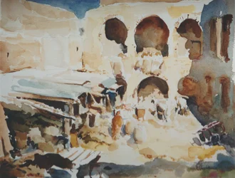 Fondouk des Peaussiers, Fez, 2000 (akwarela)