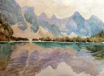 Jezioro Moraine (2), 2015 (akwarela)