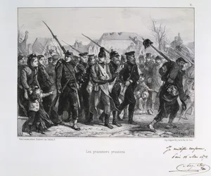 Wojna francusko-pruska 1870-1871: pruscy jeńcy wojenni. Z serii litografii Clémenta-Auguste