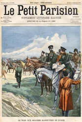 Car (Mikołaj II) do wielkich manewrów Rosji. Okładka „Le Peute Parisien”” z dnia 08.09.1901.