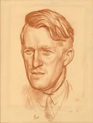 T. E. Lawrence (czerwona kreda na papierze)