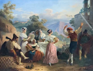 Taniec tradycyjny (olej na płótnie)