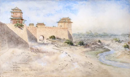 Hata Men. Jedna z południowych bram tatarskiego miasta, Pekin 1879 (akwarela)