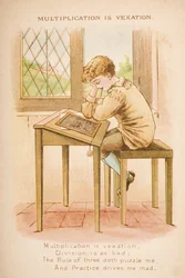 Multiplication is Vexation, z „Rymów i opowieści starej matki gęsi”, wydanej przez Fredericka Warne und Co., ok. 1890 (chromolitho)