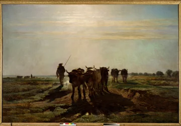 Woły idące do orki, poranny efekt Obraz Constanta Troyona (1810-1865) 1855 nd. 2,6x4 m Paryż, Musee d