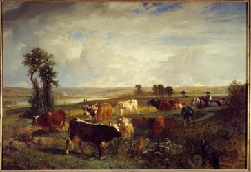 Widok z wysokości Suresnes (Hauts de Seine). Obraz Constanta Troyona (1810-1865)
