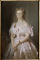Portret Christine Nilsson (1843-1921), autorstwa Brochart, Constant Joseph (1816-1889). Pastel na tekturze. Wymiar : 117x80 cm. Muzeum Narodowe w Sztokholmie