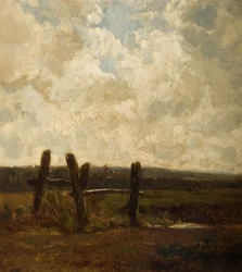 Krajobraz z przedpolem łąki, 1830-1865.