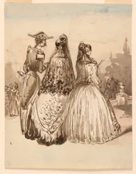 Scena uliczna w Madrycie z serii „Szkice w Madrycie”
