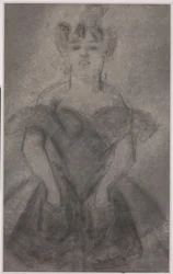 Popiersie kobiety (ołówek i gwasz na papierze)