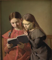 Siostry artysty, Signe i Henriette, czytają książkę