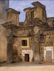 Świątynia Minerwy na Forum Nerwy w Rzymie, ok. 1840 (olej na papierze na płótnie)